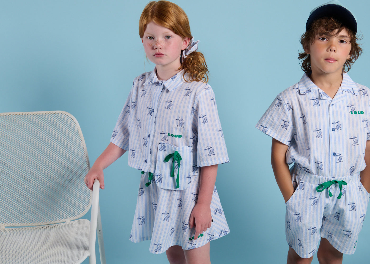 Loud Beach Bed Striped Shorts Set