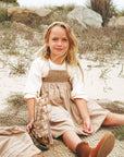 Calla Lili Camel Smocking Dress With Shirt