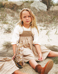 Calla Lili Camel Smocking Dress With Shirt