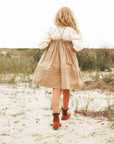 Calla Lili Camel Smocking Dress With Shirt