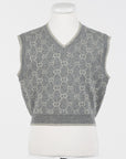 Twinset Light Grey Cropped Knit Vest