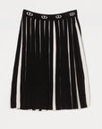 Twinset Black/Off White Pleated Knit Skirt