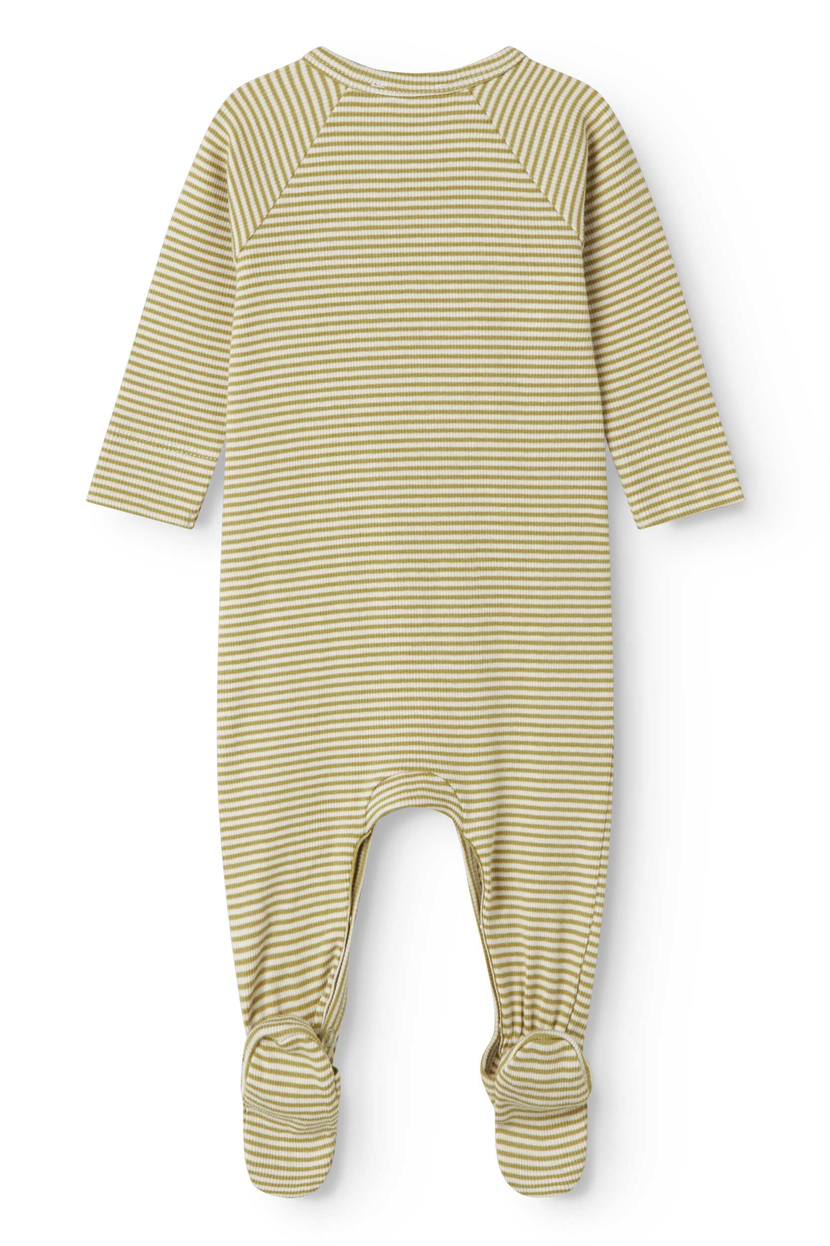MarMar Copenhagen Olive Stripe Footie + Hat
