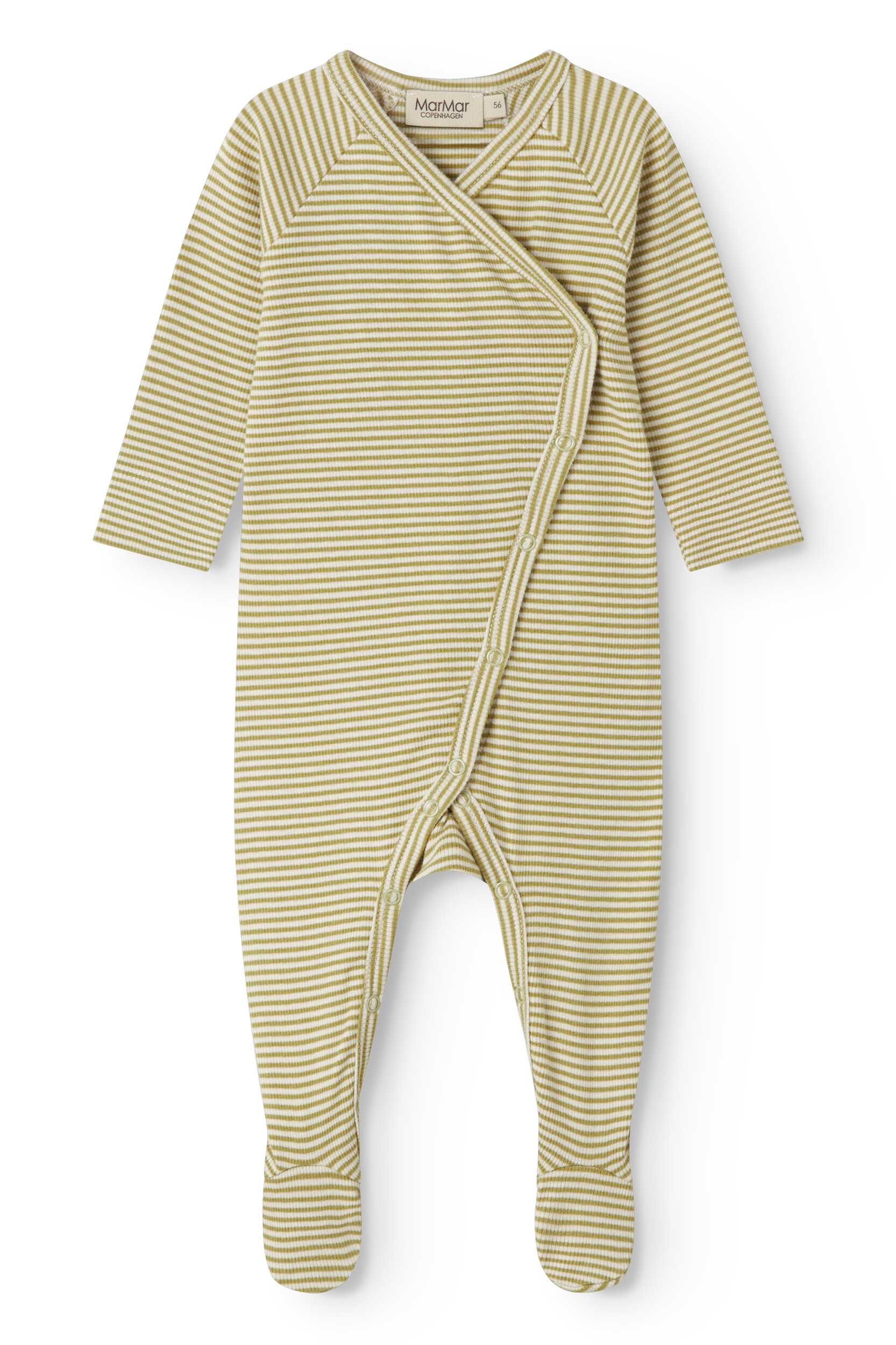 MarMar Copenhagen Olive Stripe Footie + Hat
