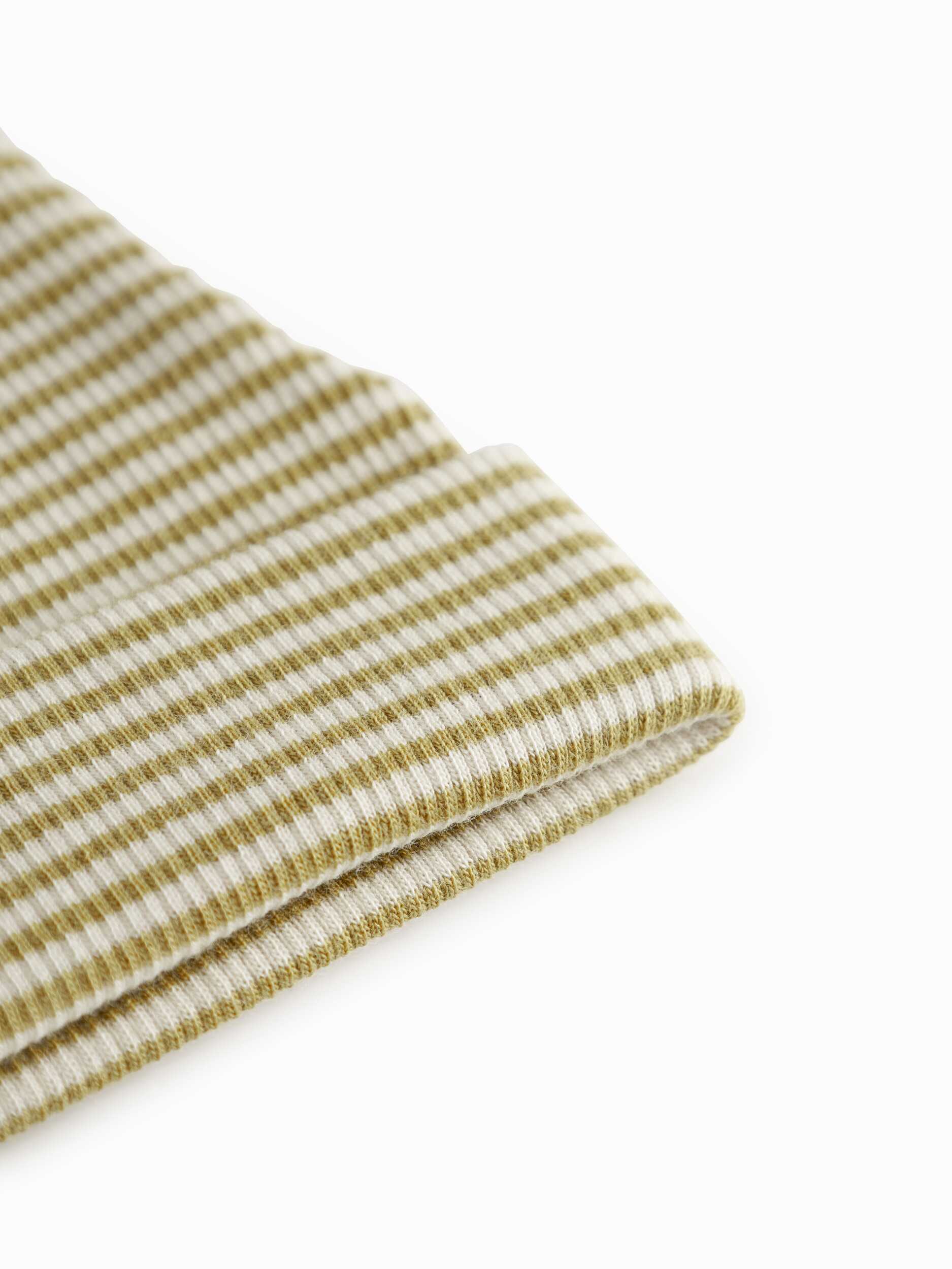 MarMar Copenhagen Olive Stripe Footie + Hat