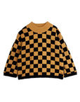 Mini Rodini Brown Chess Check Knit Sweater