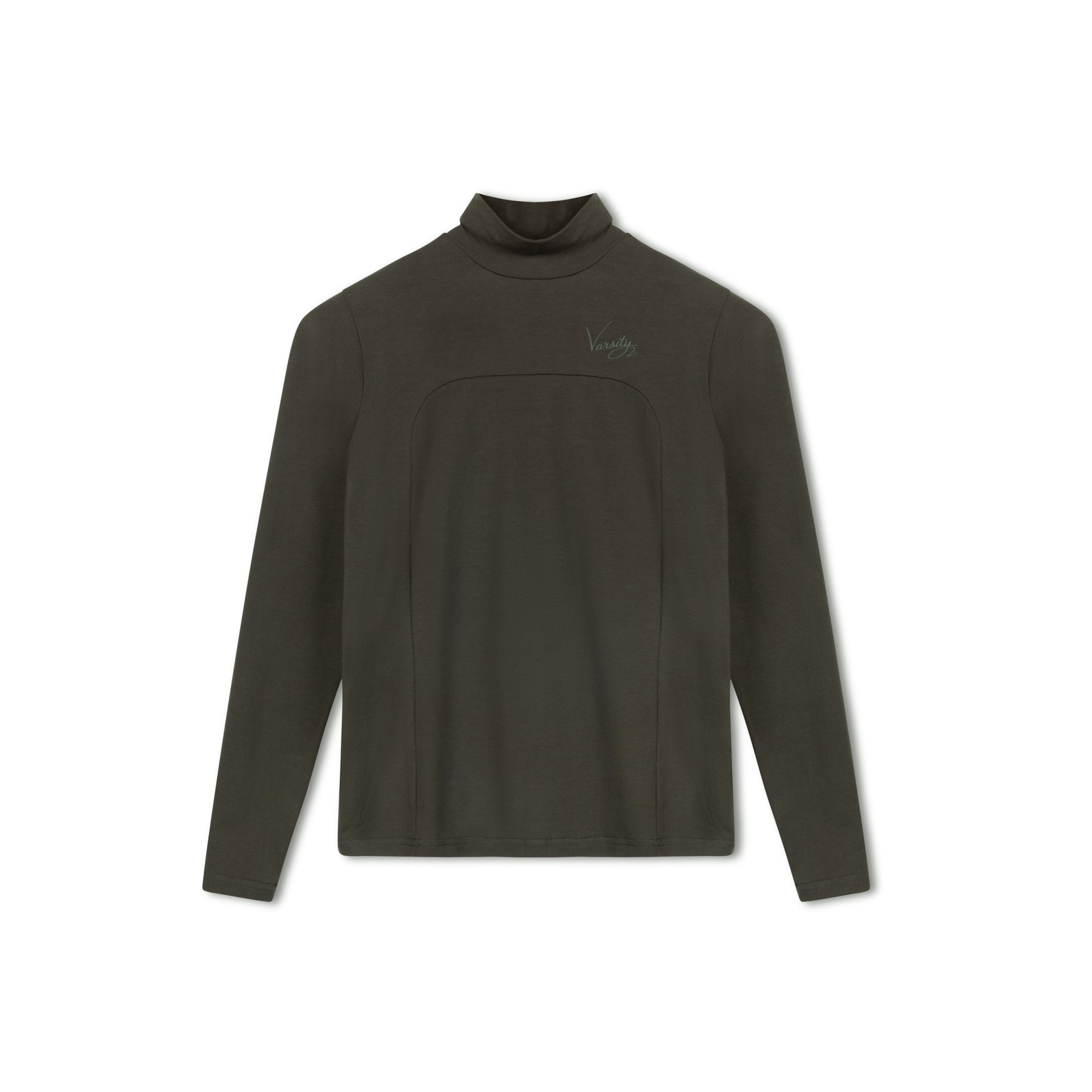 Varsity Olive Cotton Turtleneck
