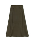 Varsity Olive A Line Skirt