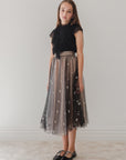 Petit Amalie Embroidered Bow Tulle Skirt