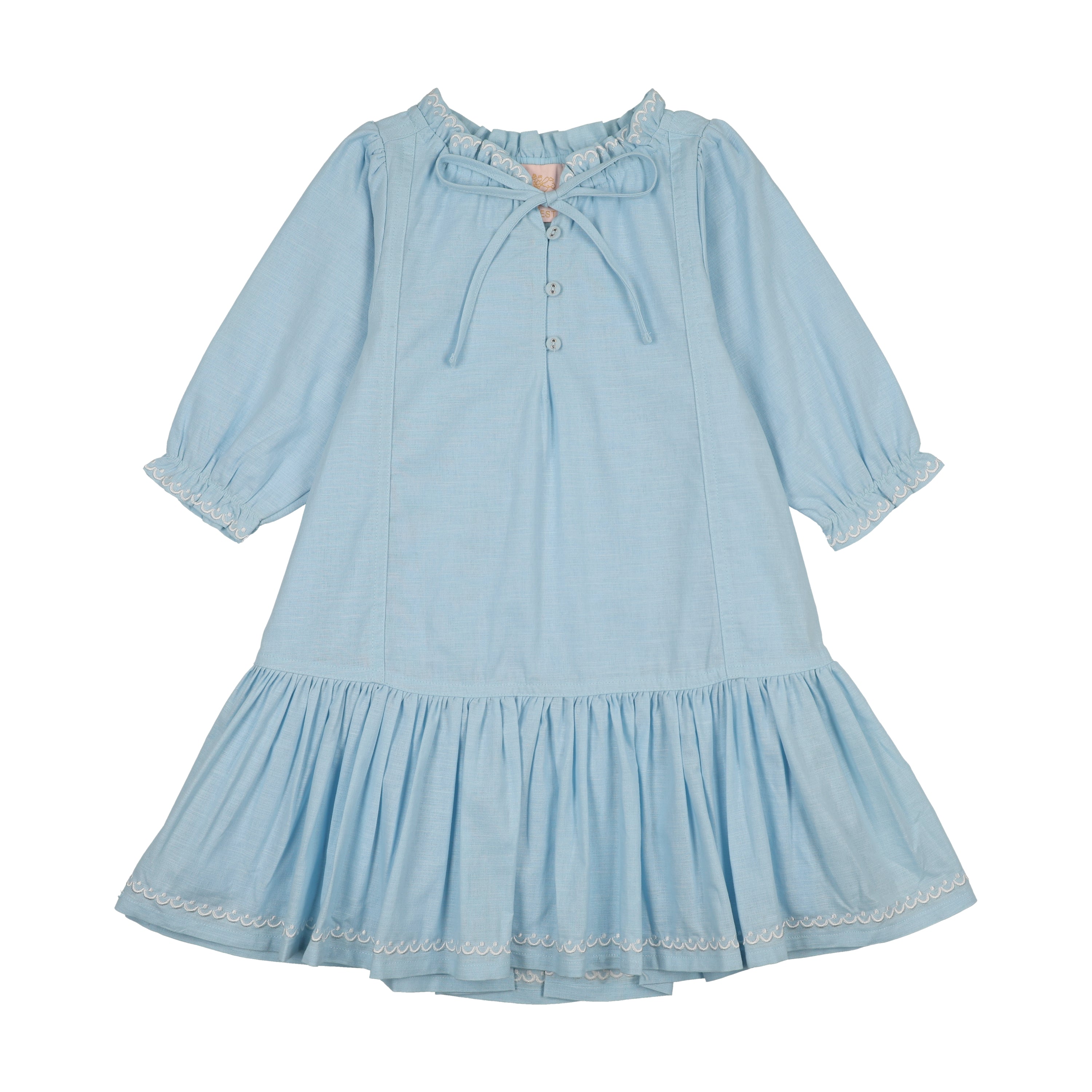 Little Tempest Aquamarine 3/4 Sleeve Ramie Dress 4y Little Tempest Aquamarine 3/4 Sleeve Ramie Dress 4y