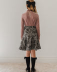 Steph Black Rose Printed Skirt