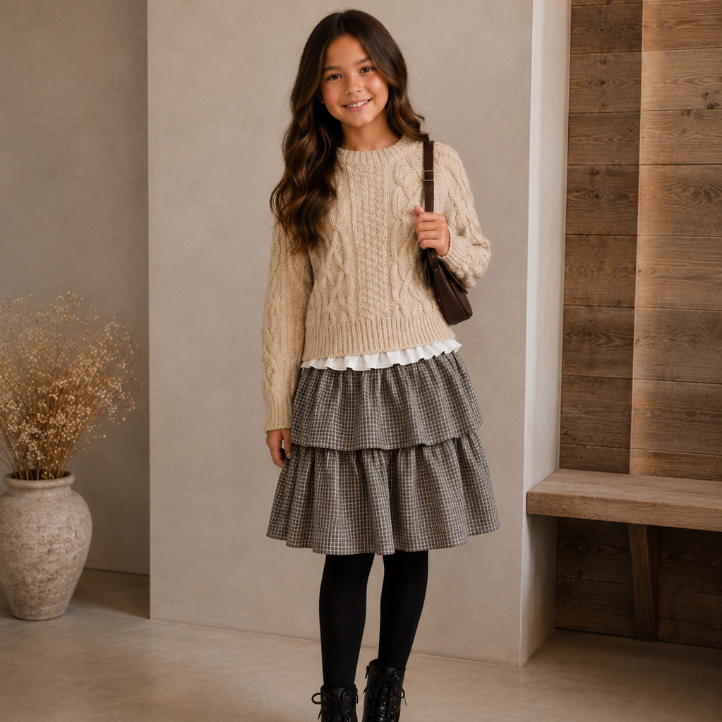 The New Society Wander Check Skirt