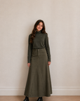 Varsity Olive Cotton Turtleneck