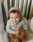 Ely's And Co Whipped Stitch Blue Footie + Hat
