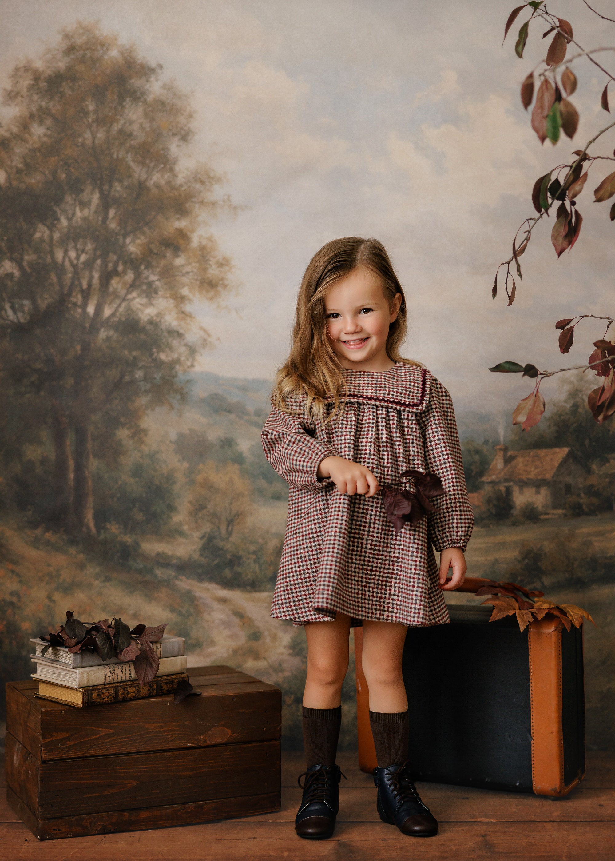 Mini P Burgundy Velvet Rick Rack Dress