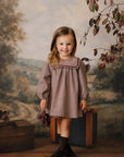 Mini P Burgundy Velvet Rick Rack Dress