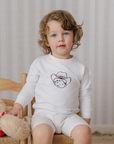 Mini P White Boy Print Sweatshirt