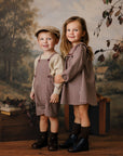 Mini P Burgundy Velvet Rick Rack Dress