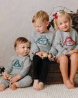 Mini P Velvet Emblem Jumper Grey / Teal