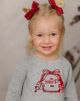 Mini P Grey Velvet Emblem Sweatshirt