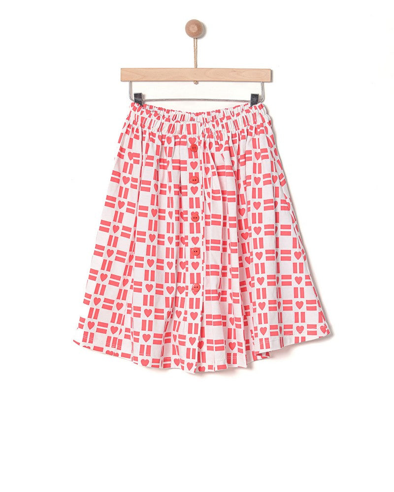 Yell-Oh Hearts Button Skirt