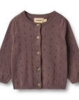 Wheat Purple Flower Cardigan Set