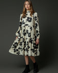 Zaikamoya Emily Black Flower Dress