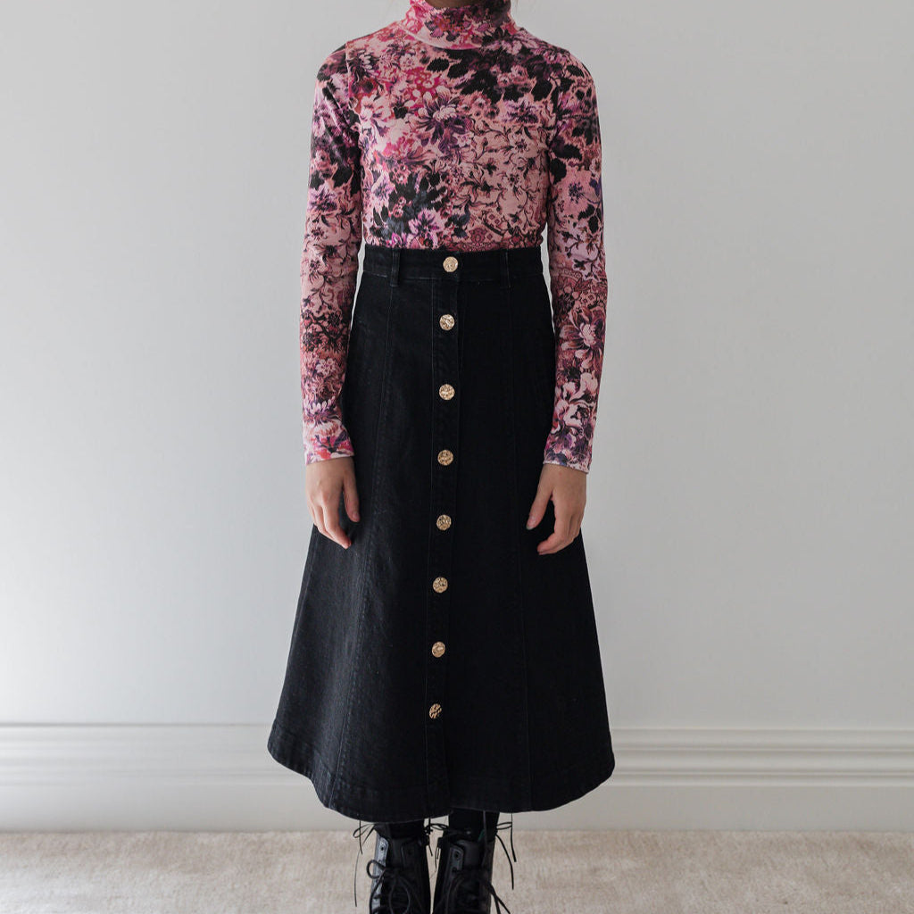 SOORPLOOM 　Flippa Skirt (Dark Denim) 5y Maude Mini Denim Skirt - Washed Black | O'Neill