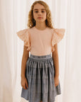 Steph By Petite Amalie Chambray Pleated Skirt
