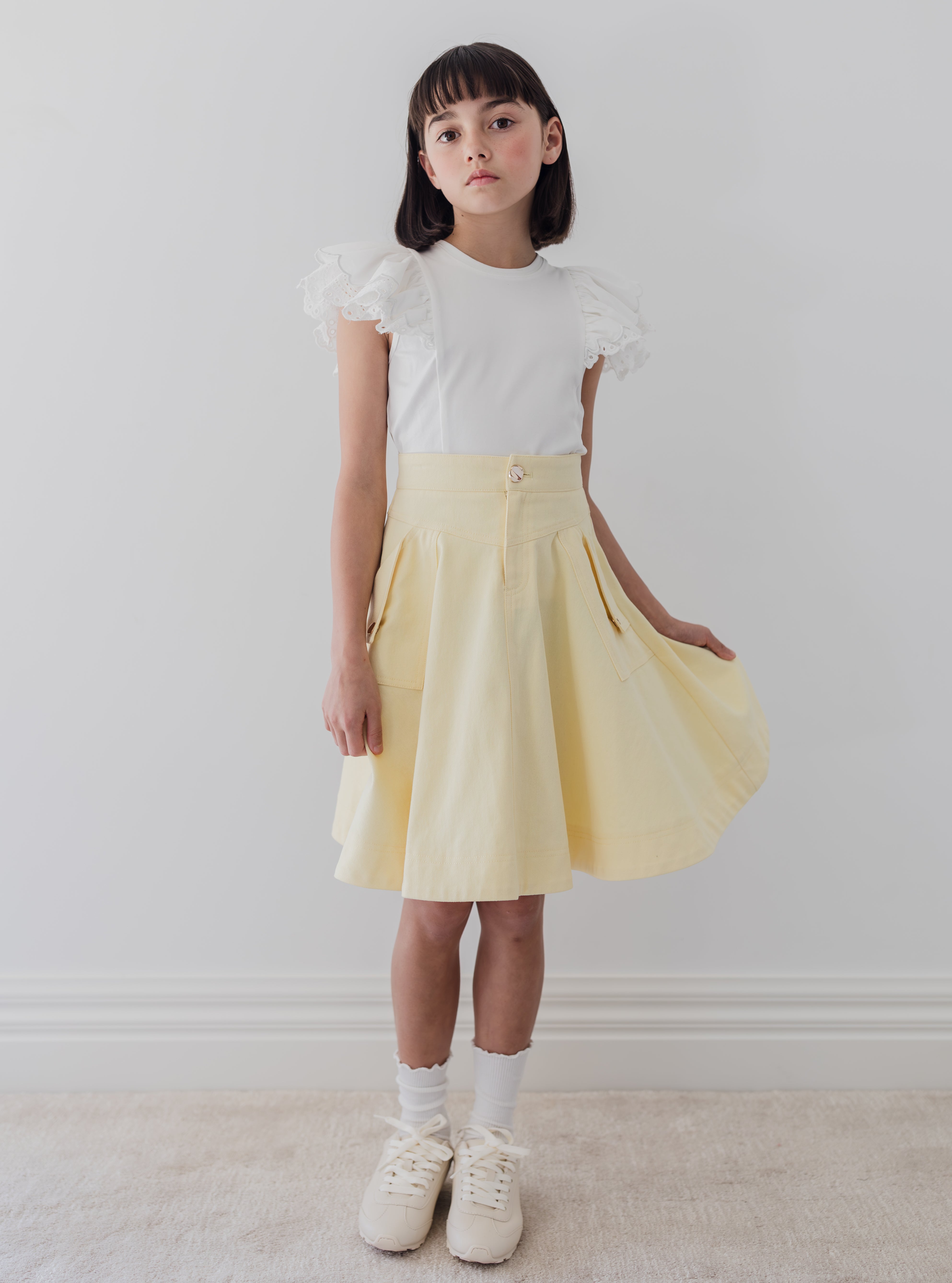 Steph Lemon Wash Denim Skirt