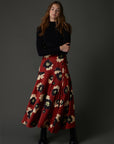 Zaikamoya Brown Flower Fernanda Skirt