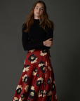 Zaikamoya Brown Flower Fernanda Skirt