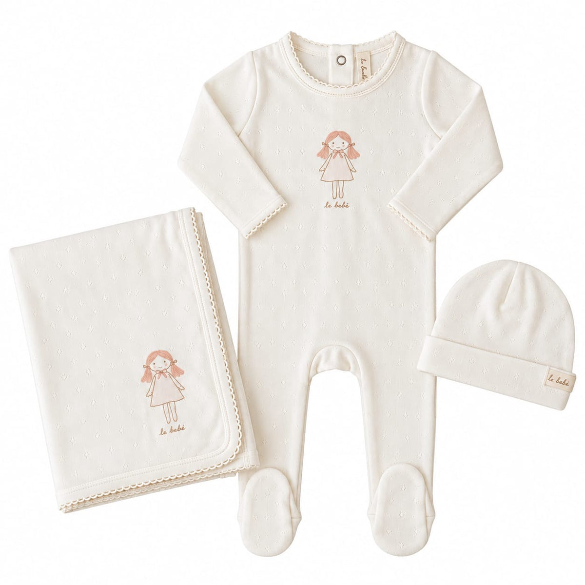 Lilette Cream Molly Dolly Footie Set