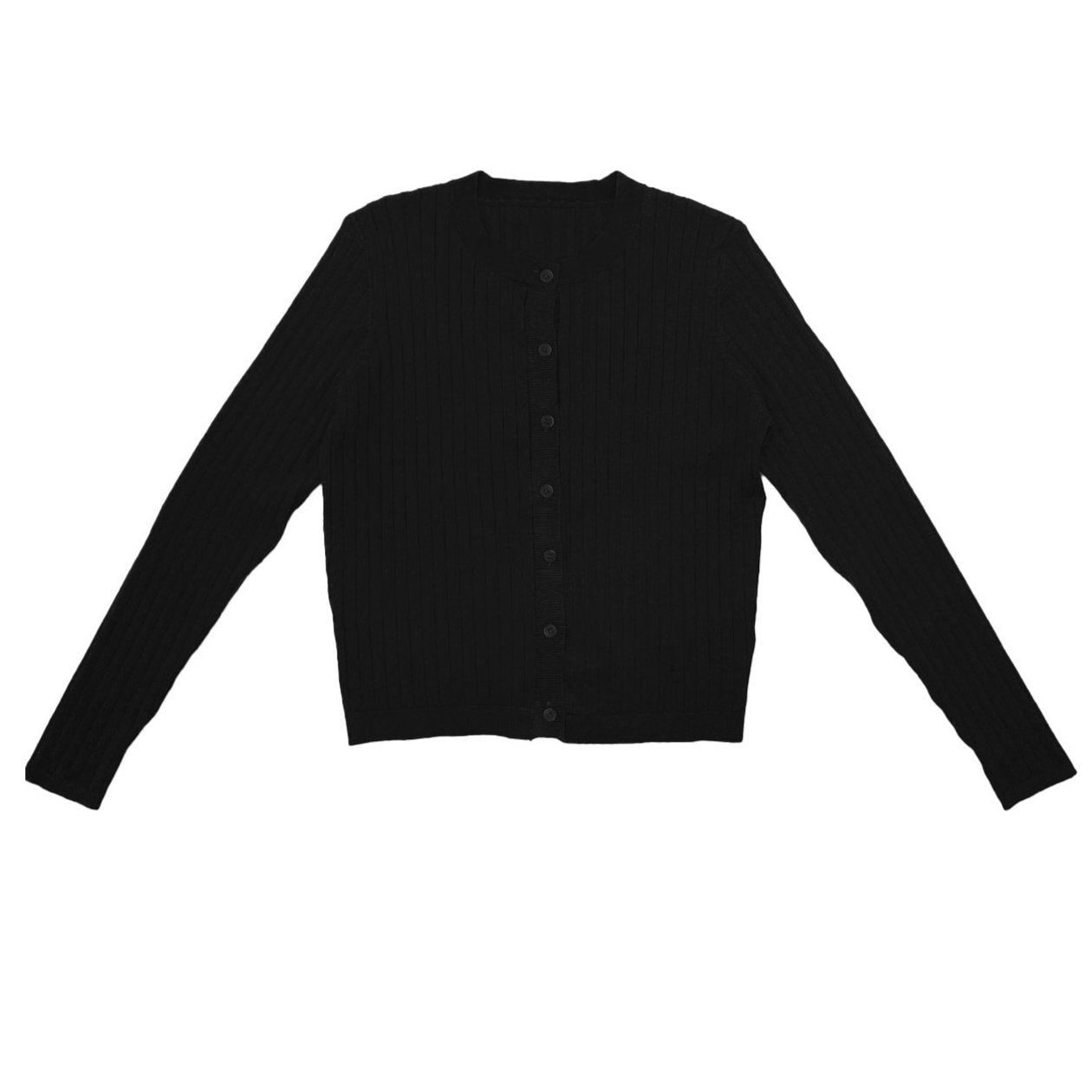 Zaikamoya Ribbed Black Cardigan