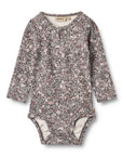 Wheat Purple Flower Cardigan Set