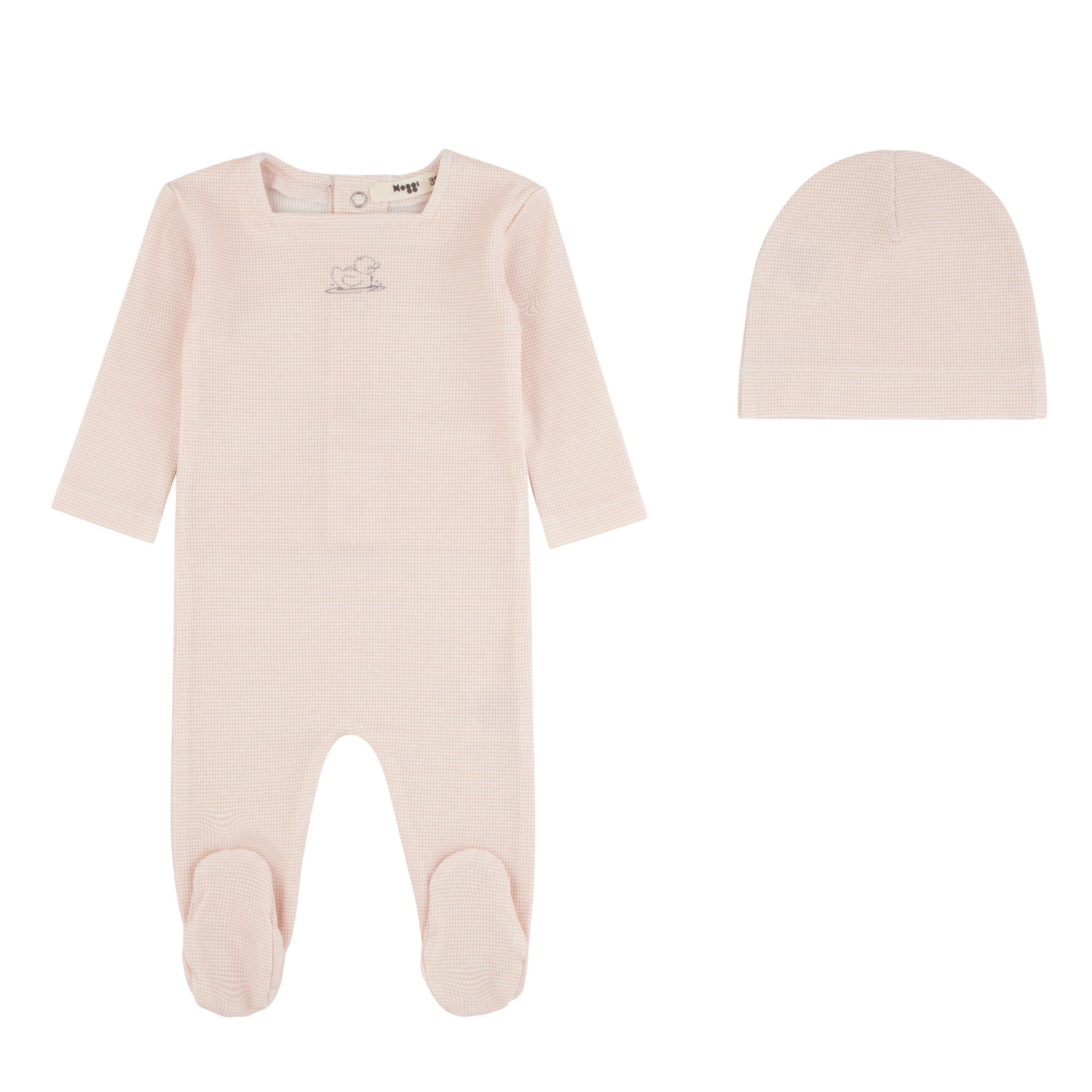 Noggi Dusty Pink Striped Ducky Footie