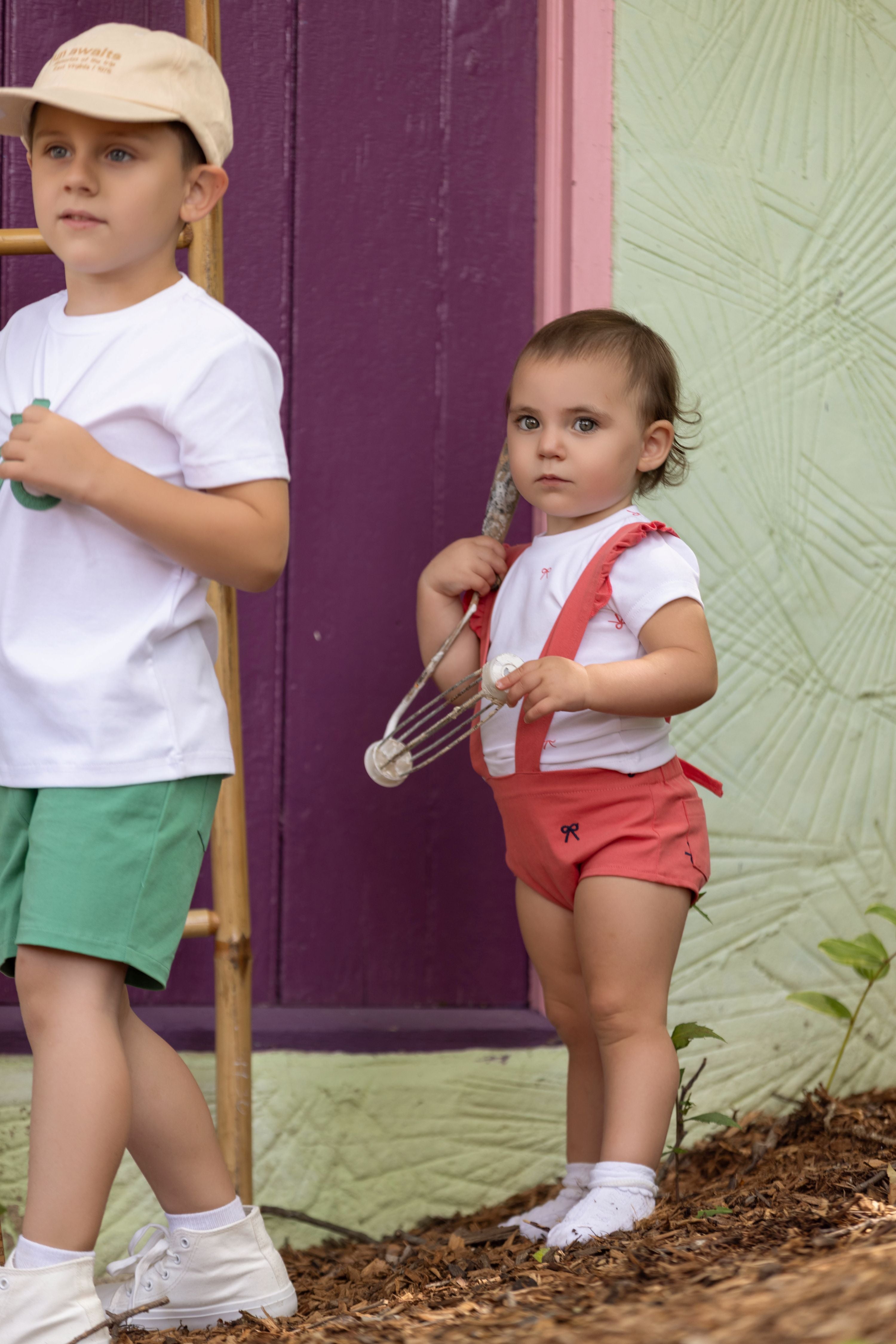 Miss Mini Bikes &amp; Bows Romper Girl Set