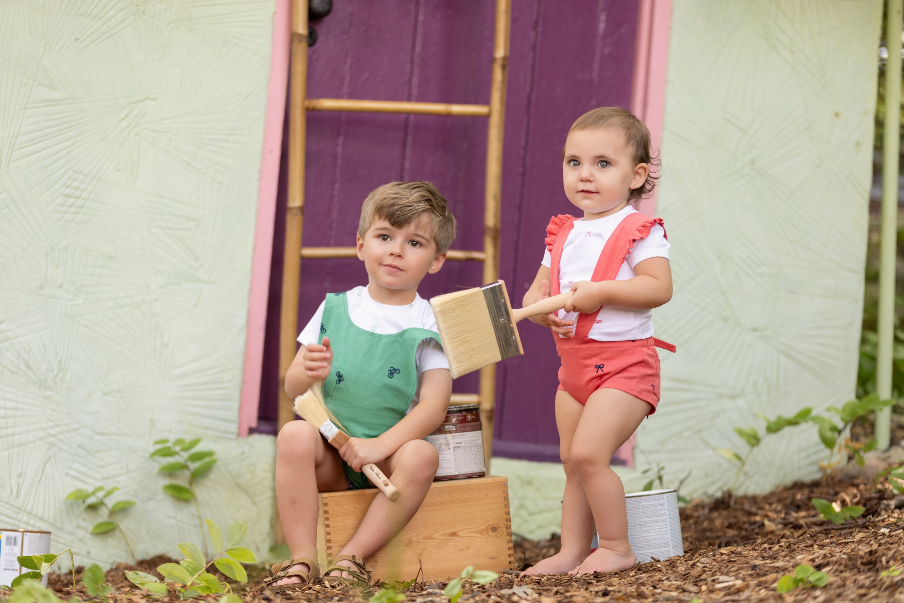 Miss Mini Bikes &amp; Bows Romper Girl Set