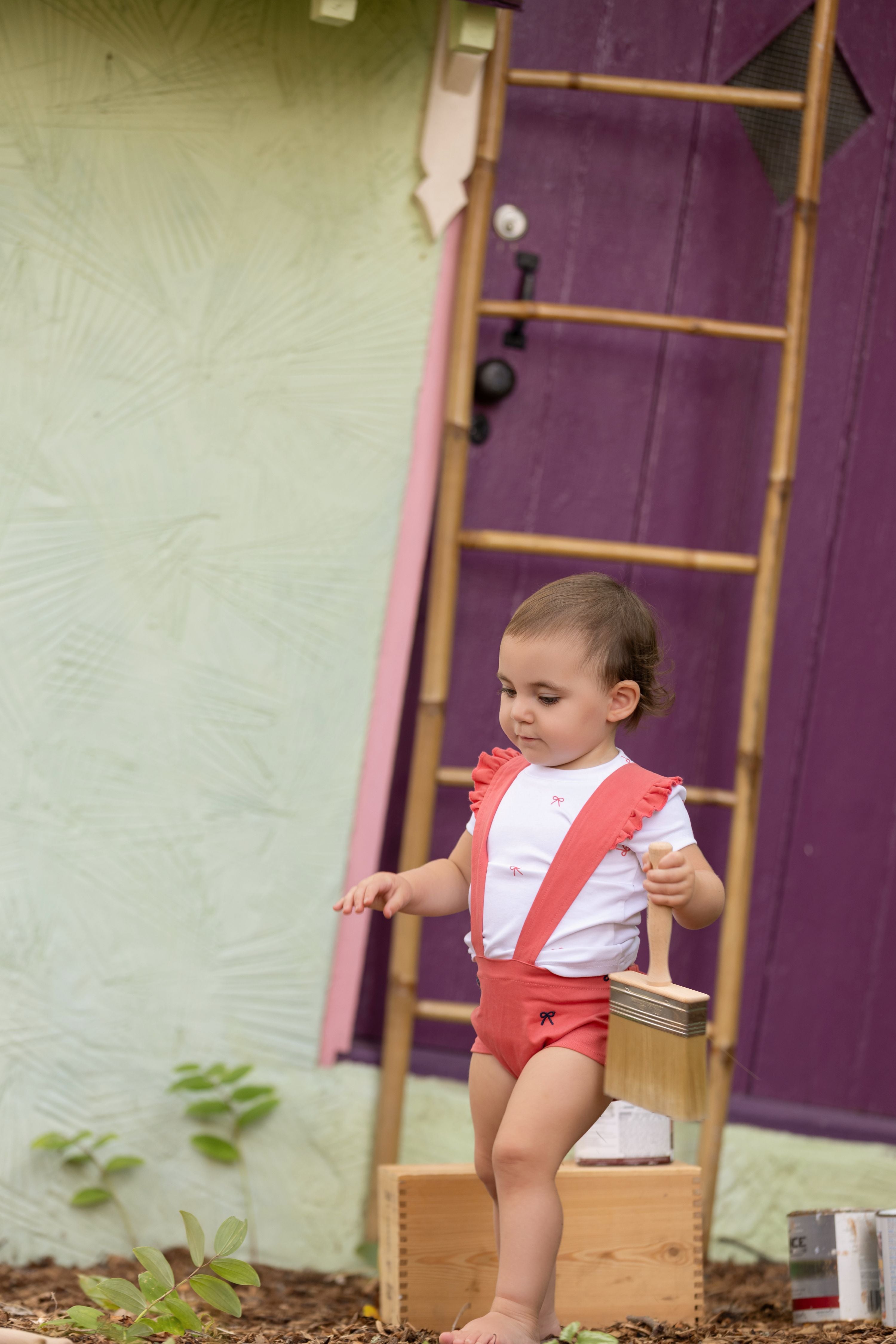 Miss Mini Bikes &amp; Bows Romper Girl Set