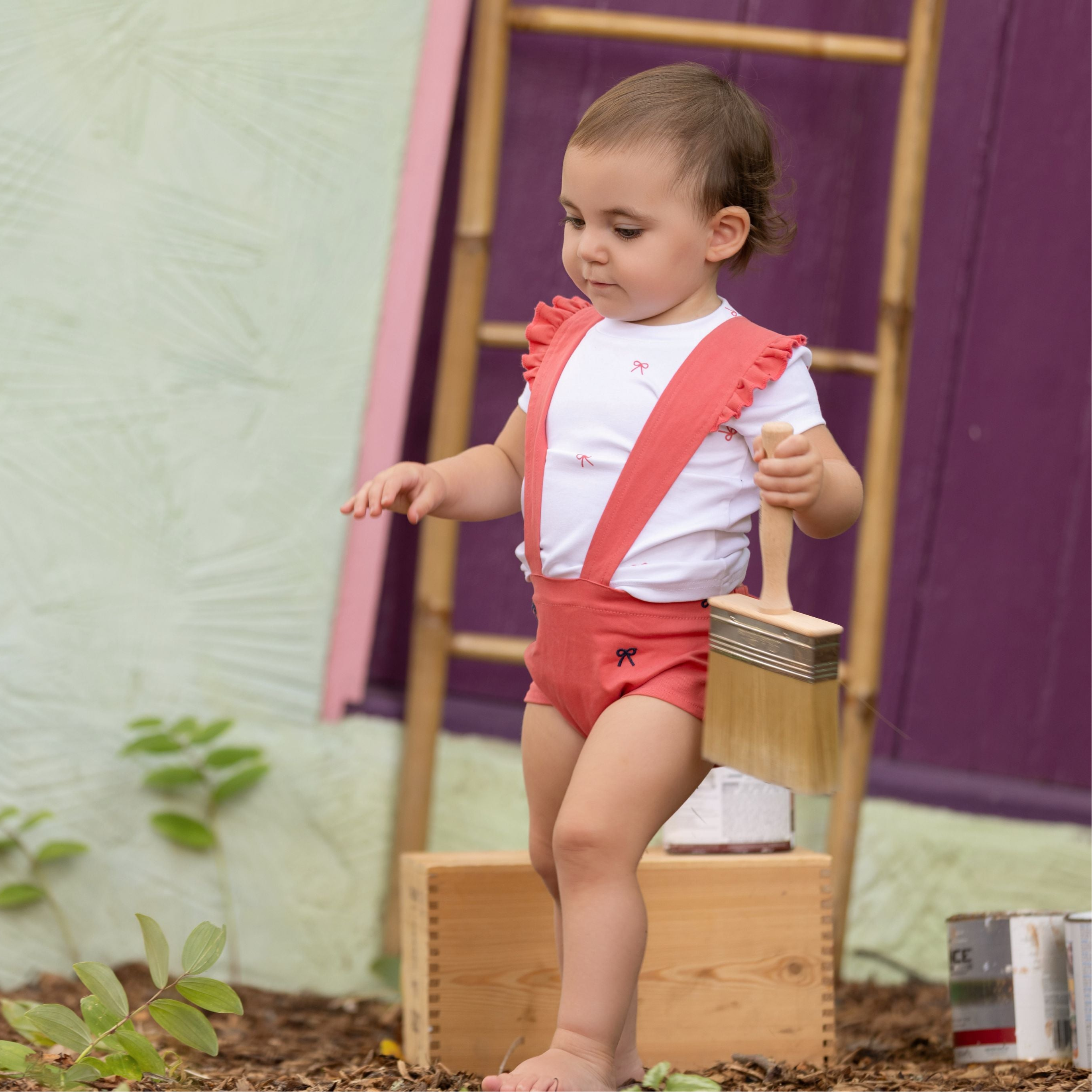 Miss Mini Bikes &amp; Bows Romper Girl Set