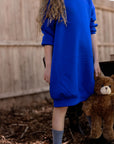 Kix Embossed Cobalt Sweatdress