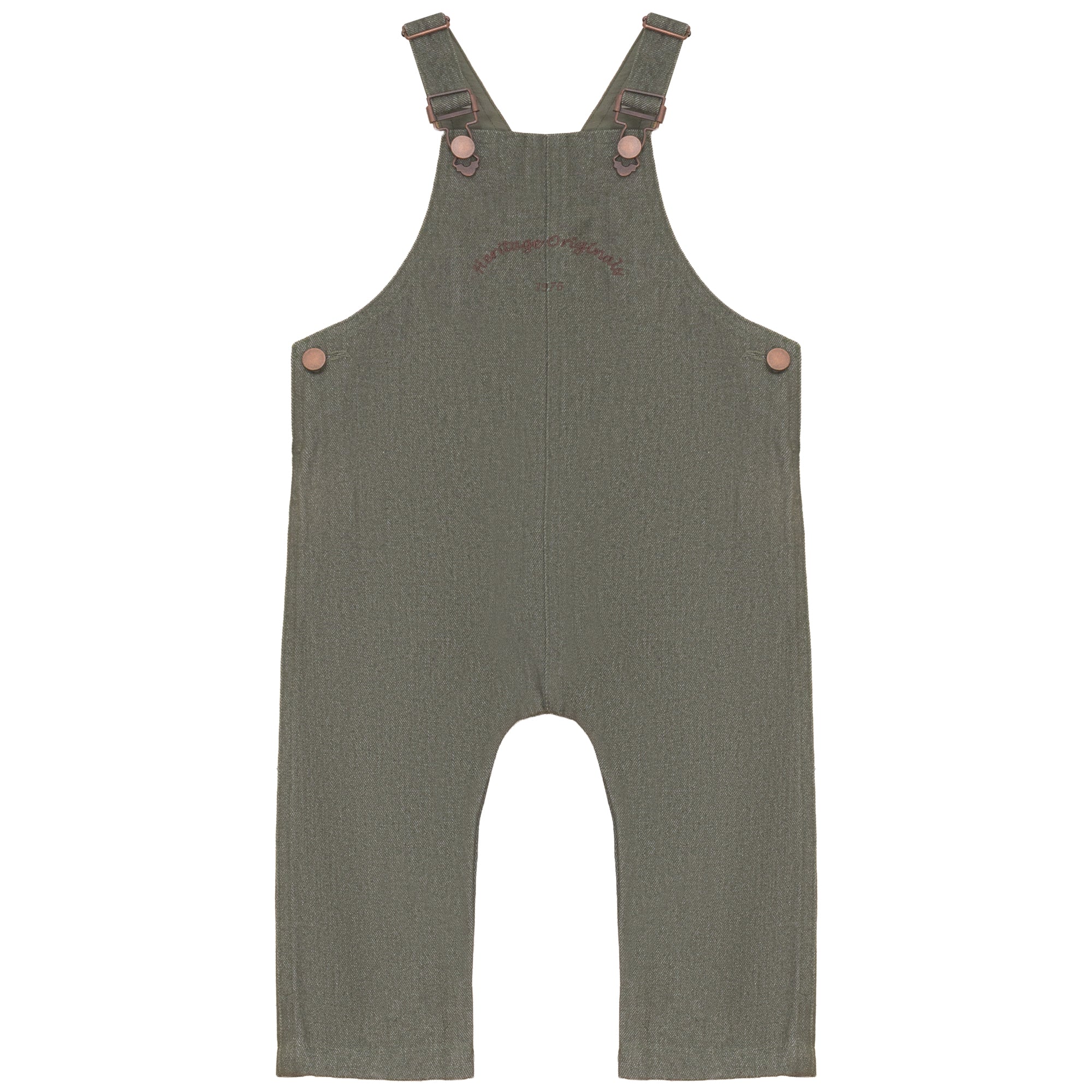 Calla Lili Green Baby Boy Denim Overall