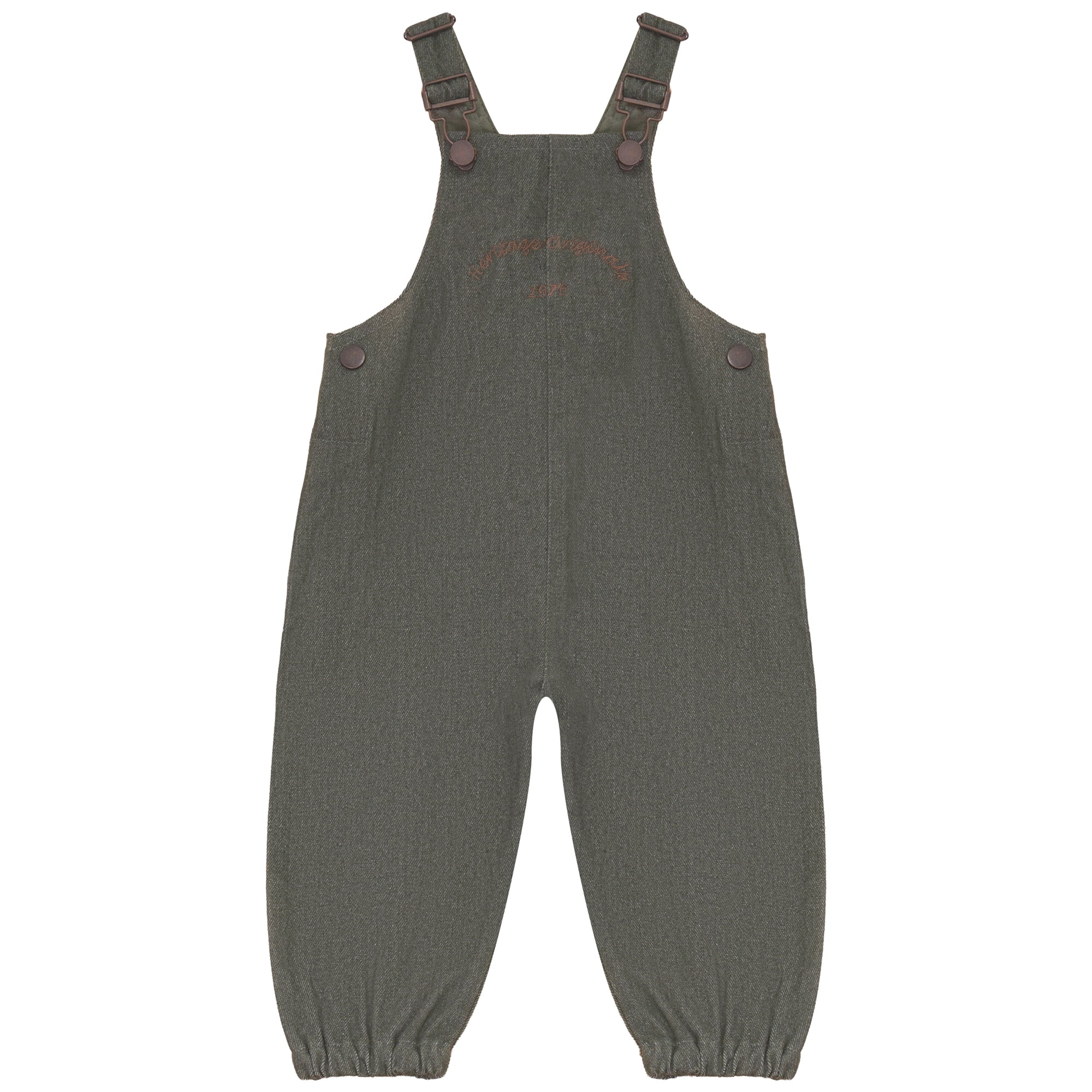 Calla Lili Green Baby Boy Denim Overall