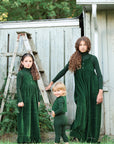 Ann Of Nan Green Velour Maxi Robe