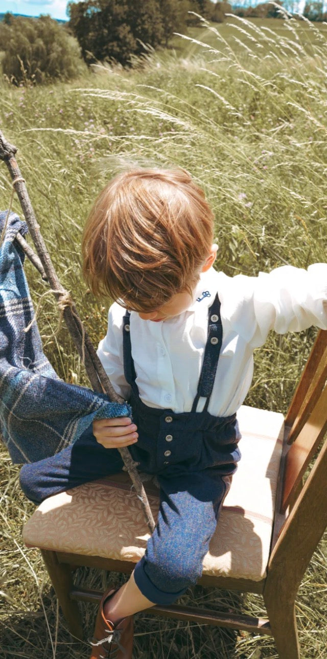 Calla Lili Blue Boys Pants With Suspender