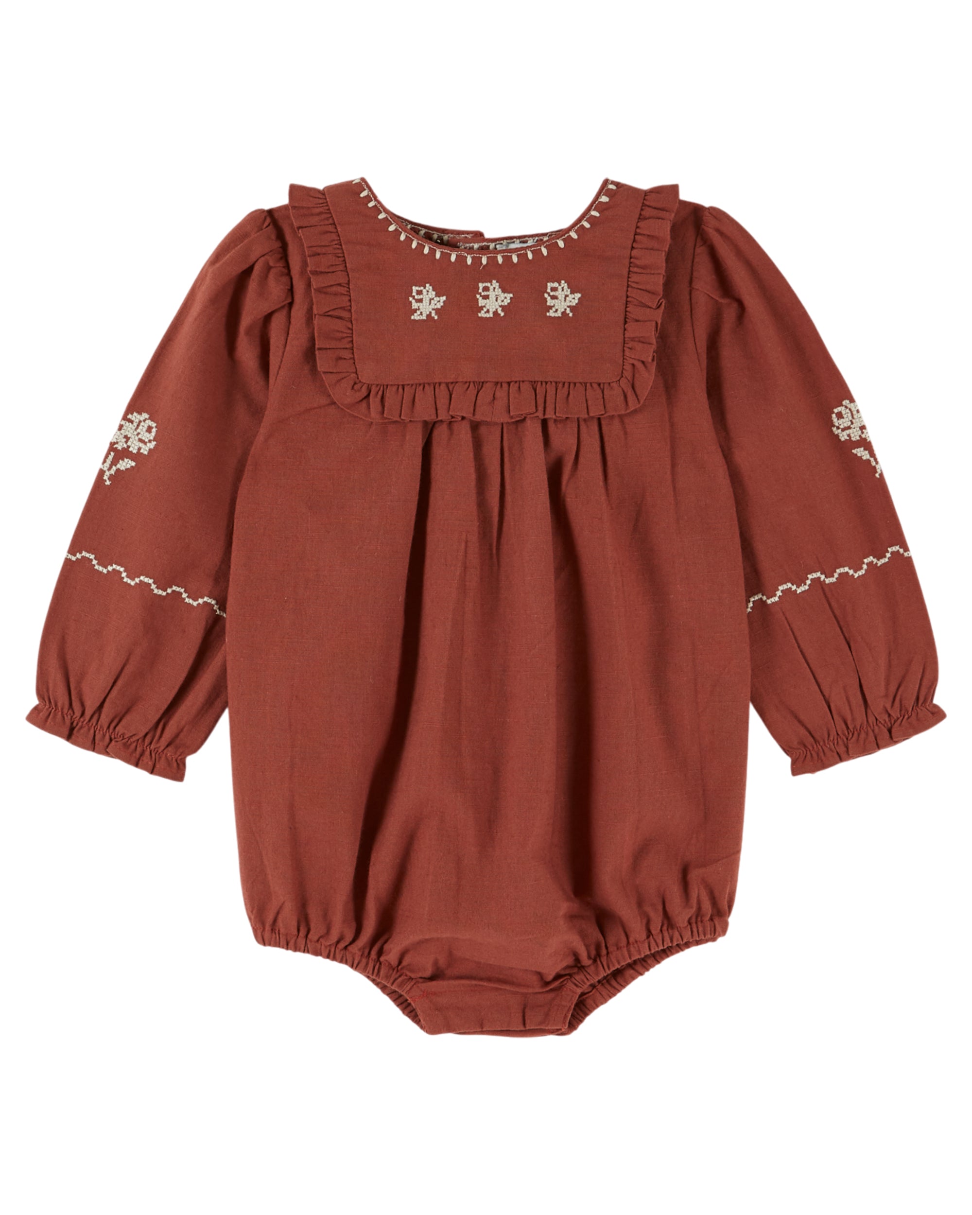 Emile Et Ida Acajou Brodee Romper