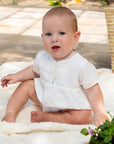 Orange Dimanche Off White Linen Boy Romper
