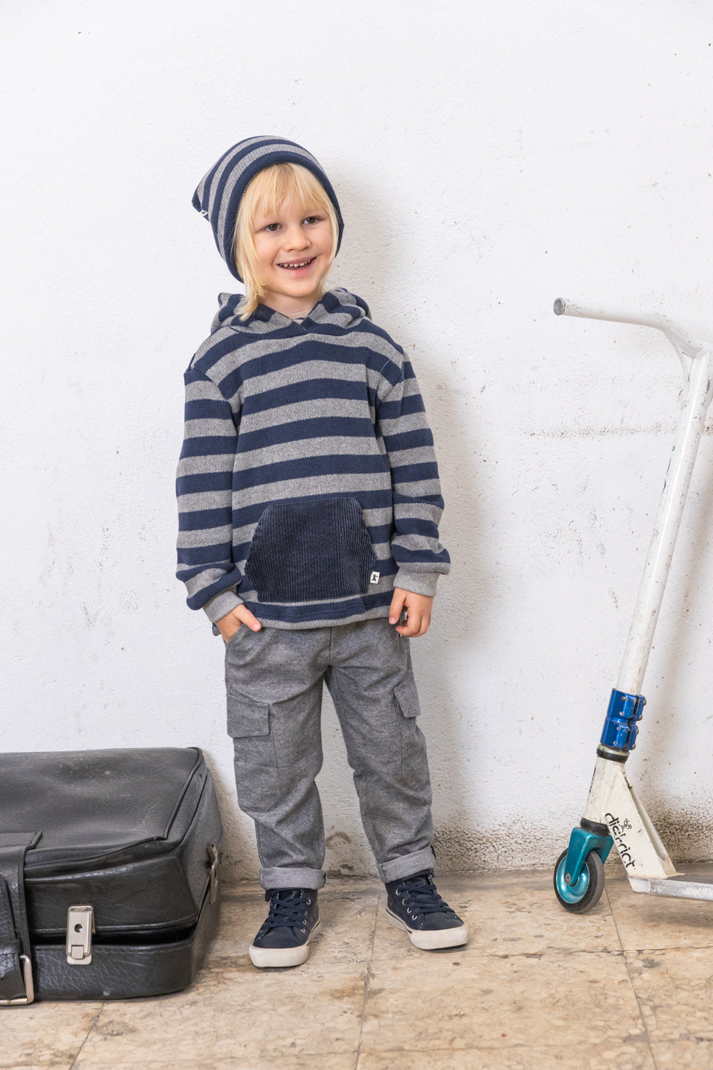 Petit Indi Pocket Striped Hoodie