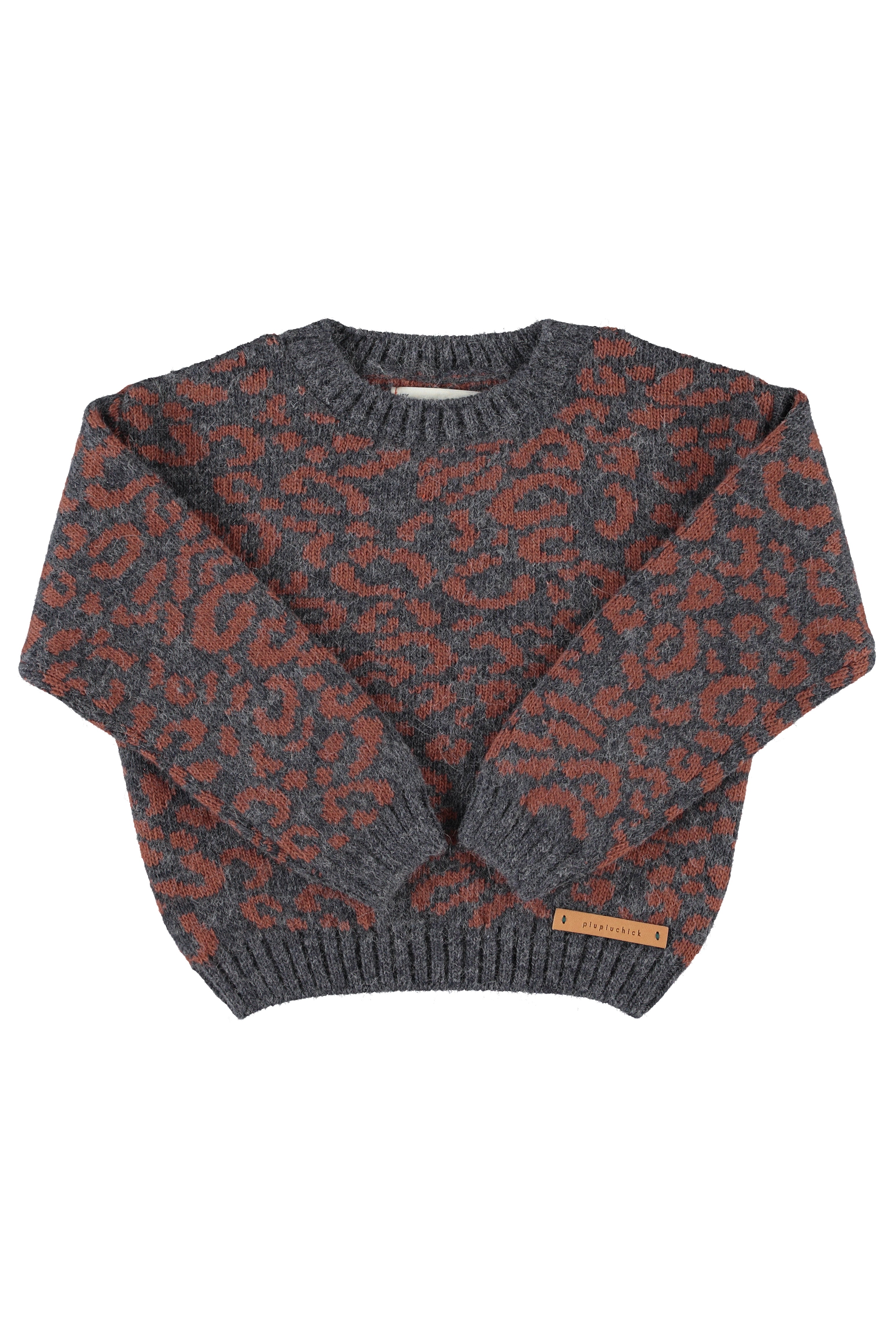 Piupiuchick Camel Animal Printed Sweater Set