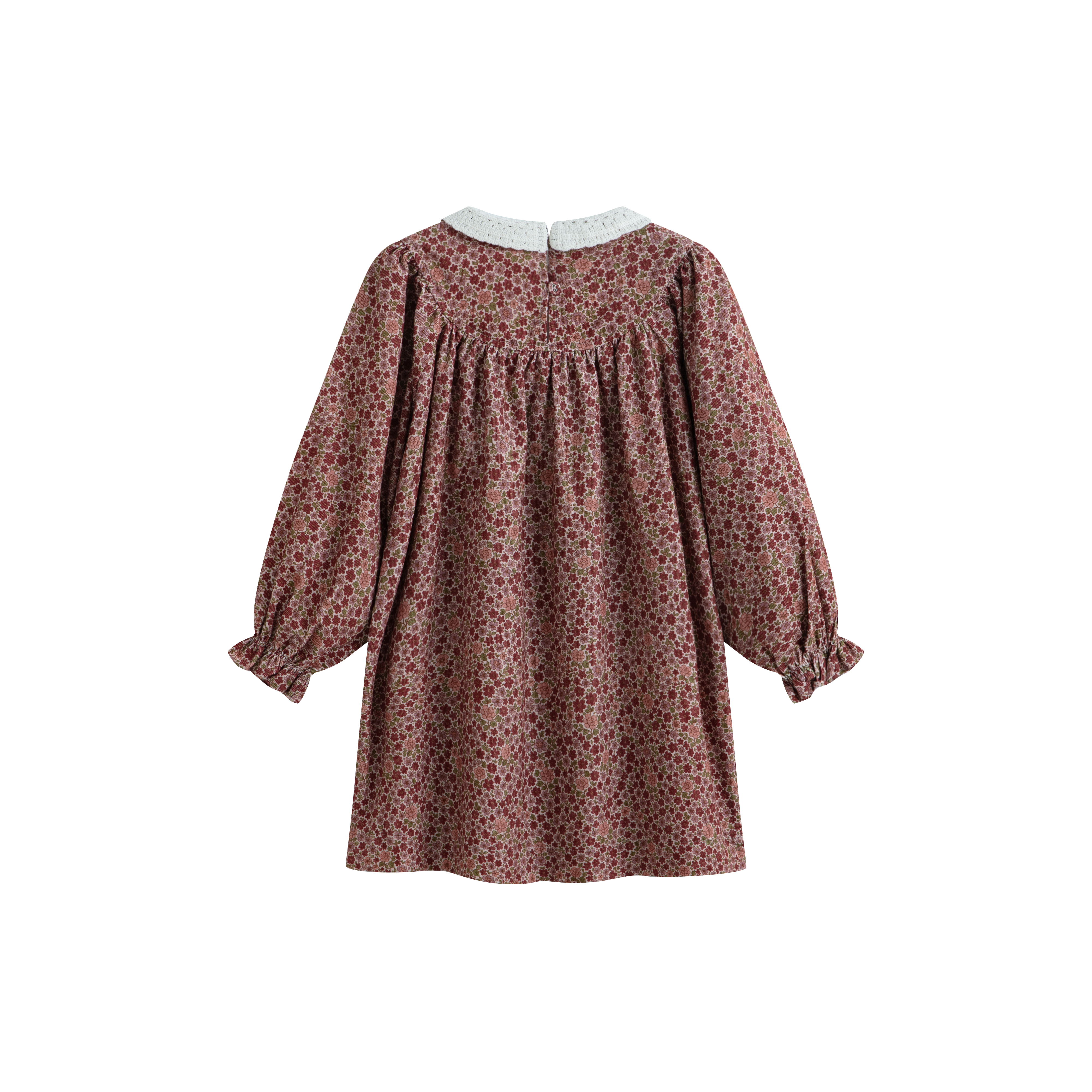 Cera Una Volta Burgundy Flower Kaya Dress